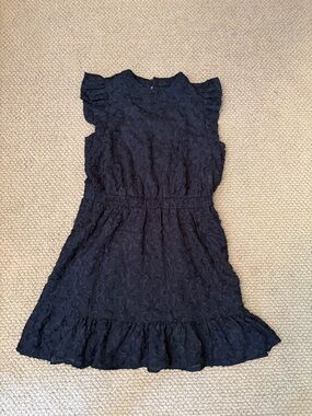 Adelyn Rae black Lace Ruffle Hem ladies Dress